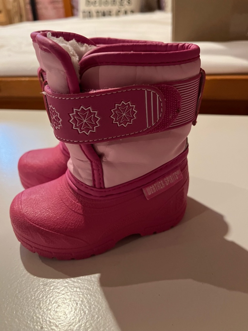 Lucky Brand Pink Girls Quilted Winter Boots with Star Strap